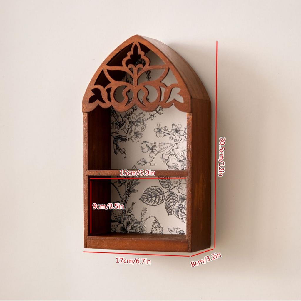 Multifunctioneel Opbergkastje Houten Wandmontage Opbergrek Uitgesneden Parfum Display Frame Toepasbaar Kantoor Slaapkamer Studeerkamer
