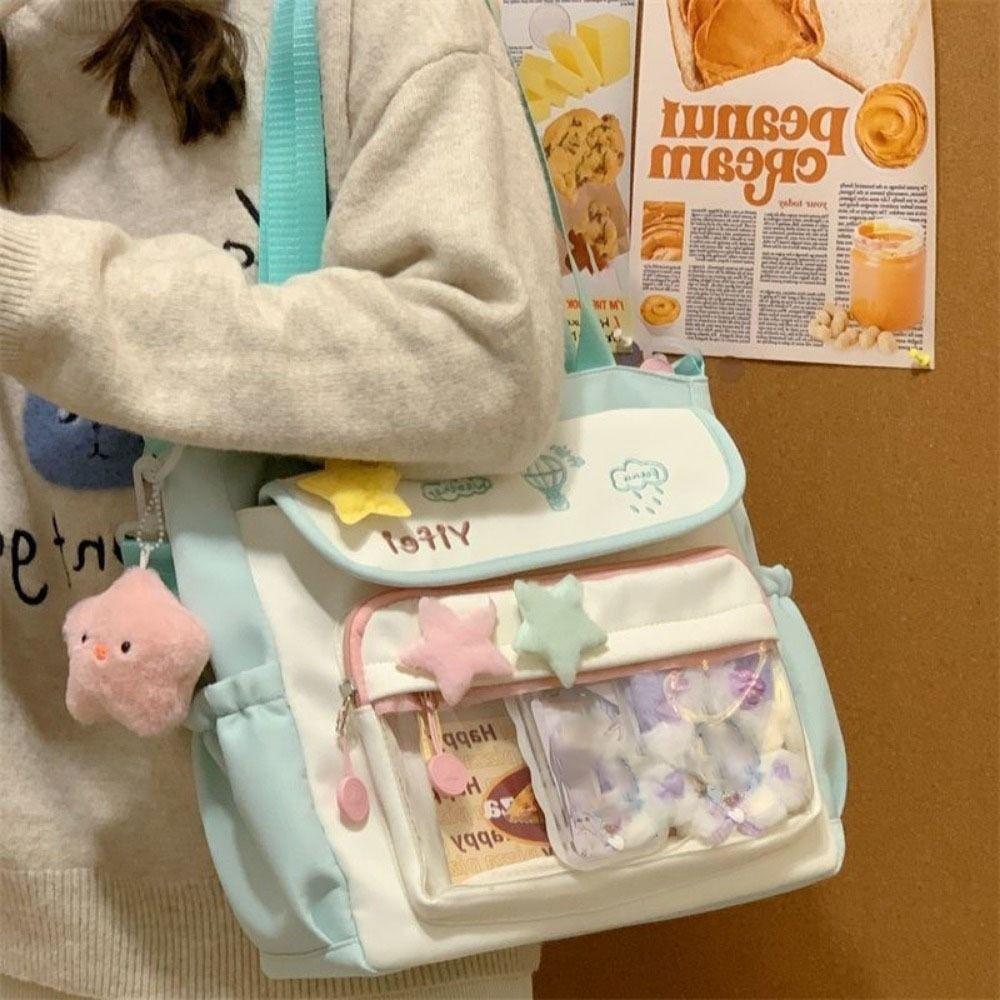 Sweet Shoulder Ita Bag Large Capacity Shoulder Bag Cartoon Y2K Anime Display Bag  Women Use