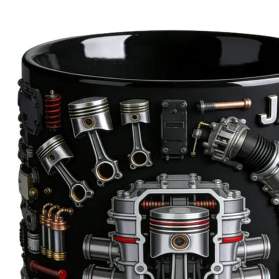 Mechanische Teile Kaffeetasse Keramik 325ml Industrielles Motor Design Tasse Wärmeübertragungs Muster Trinkgeschirr für Autoenthusiasten Ingenieure