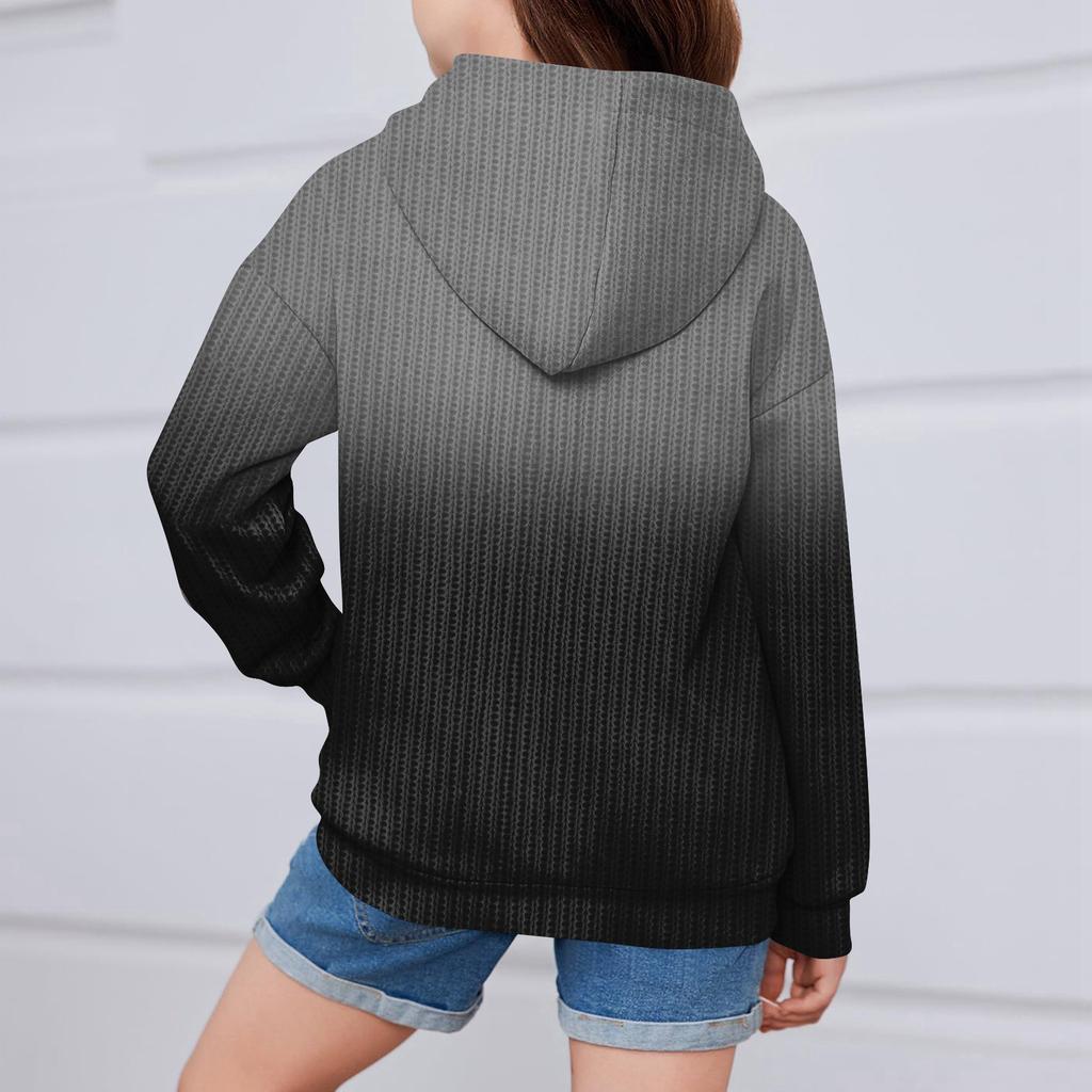 Barn Jenter Og Gutter Motejakke Casual Trykket Langermet Hettegenser Cardigan Sweatshirts