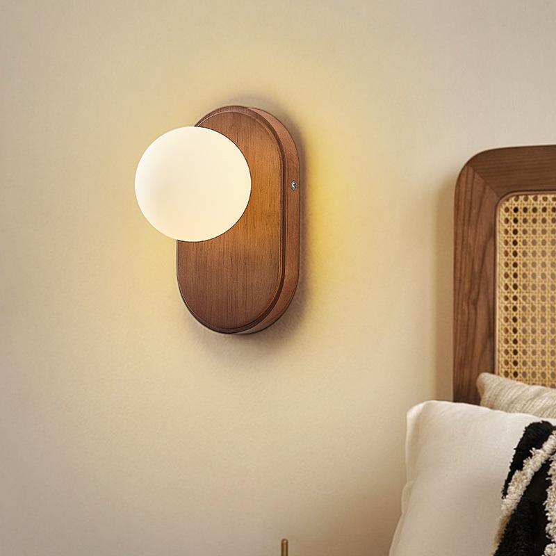 Minimalist Solid Wood New Bedroom Wall Lamp Wabi Sabi Style Bedside Lamp Aisle Lamp Foyer Lamp Wall Retro Lighting Fixture Home
