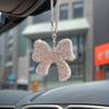 1Pc  Letter Car Rearview Mirror Pendant  Car Decoration Bling Accessory Dangling Creative Shiny Charm