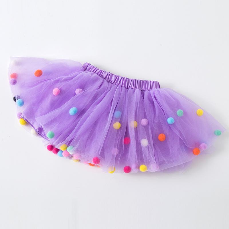 Skirt Girl Princess Party Skirt Hair Hoop Set Kids Girls Tutu Skirt Fluffy Mini Rainbow Dot Skirt