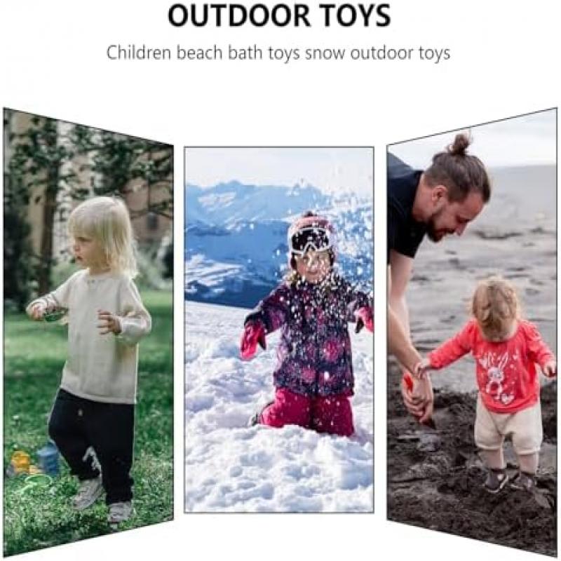 MOLUCKFU 8 Pcs Plastic Sand Shovel Toy Set for Kids, Bright Colors Outdoor Beach Sand & Snow Toys for Toddlers, Easy-Grip for Small Hands