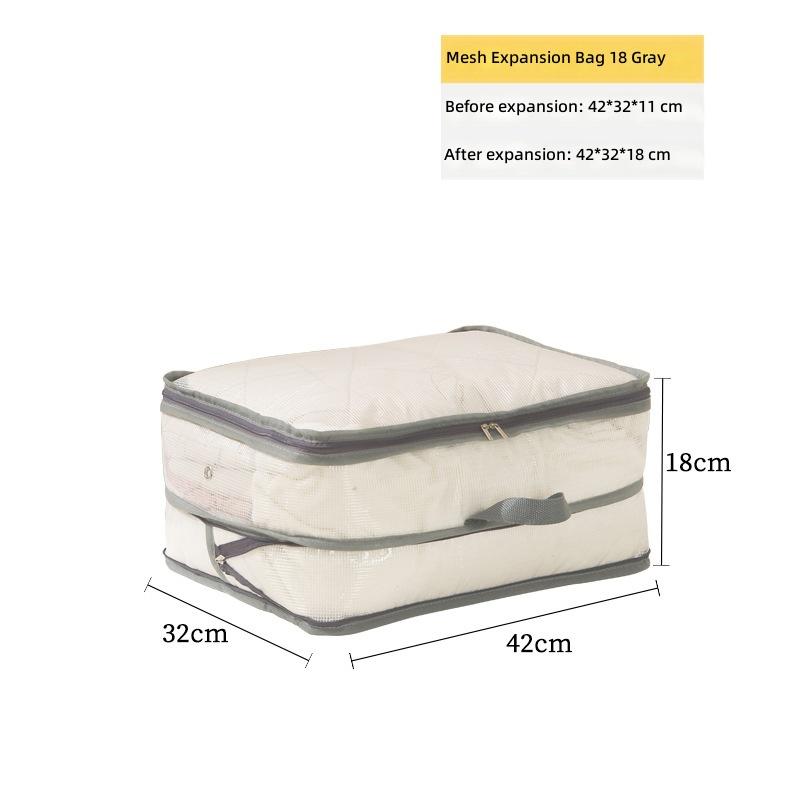 Large Capacity Mesh Storage Bag For Clothes Blankets Down Jackets Cotton Quilts Moisture Proof Dust Proof Organizing Bag