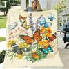 1pc Butterfly Blanket Beautiful Butterfly Floral Throw Blanket Super Soft Flange Retro Plant Butterfly Blanket Boys Girls Gift