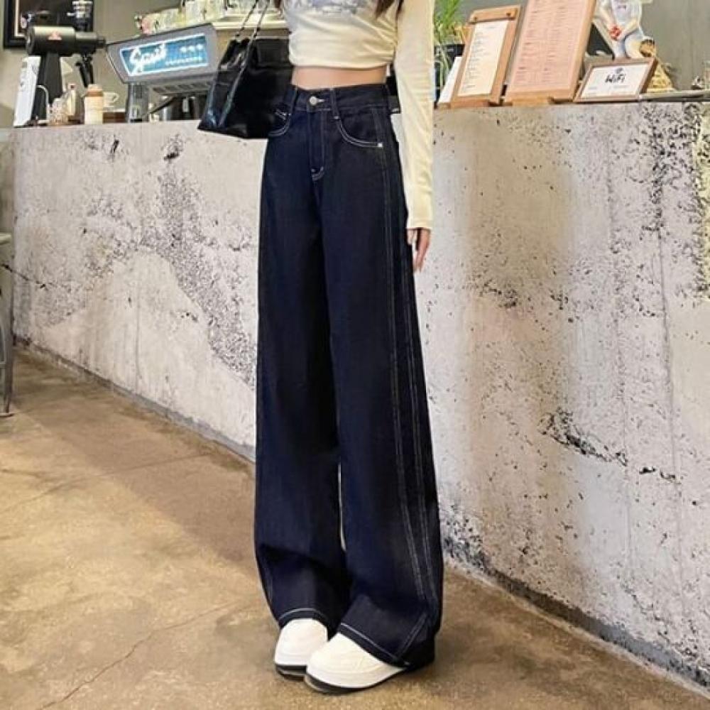Navava Women Fleece Denim Pants Stitch Point Np289