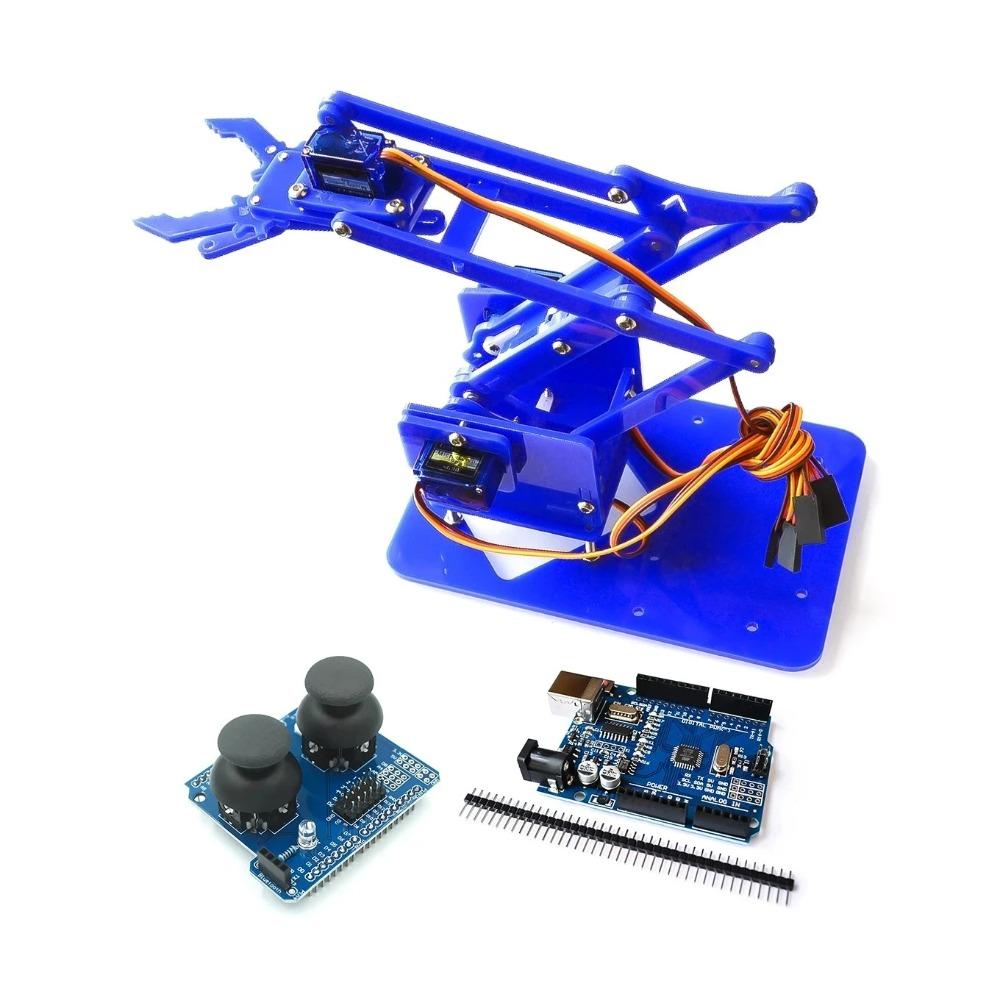 SG90 MG90S 4 Dof Kit Robot Acrilic Mecanic Manipulator Gheară Neasamblat Pentru Arduino Braț Robotic Kit STEAM Programare Braț Robotic