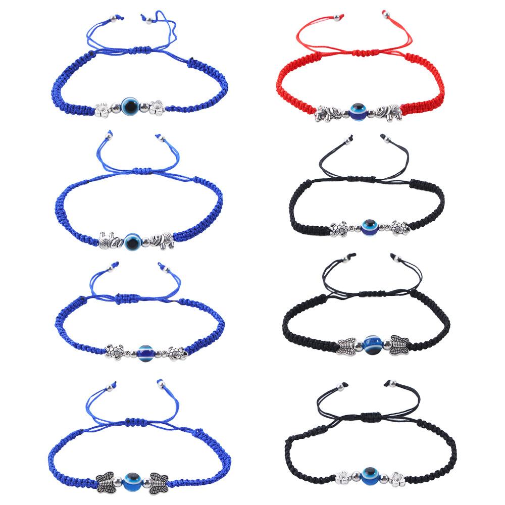 Fashion Flower Braided Woven Elephant For Women Demon Eye Bracelet Lucky Bracelet Hand Rope