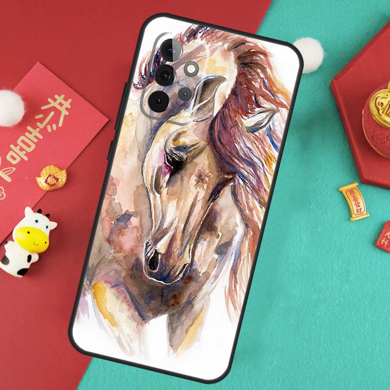 Horse Sketch Case For Samsung Galaxy A55 A35 A25 A15 A14 A34 A54 A53 A33 A23 A13 A12 A52 A51 A32 Cover