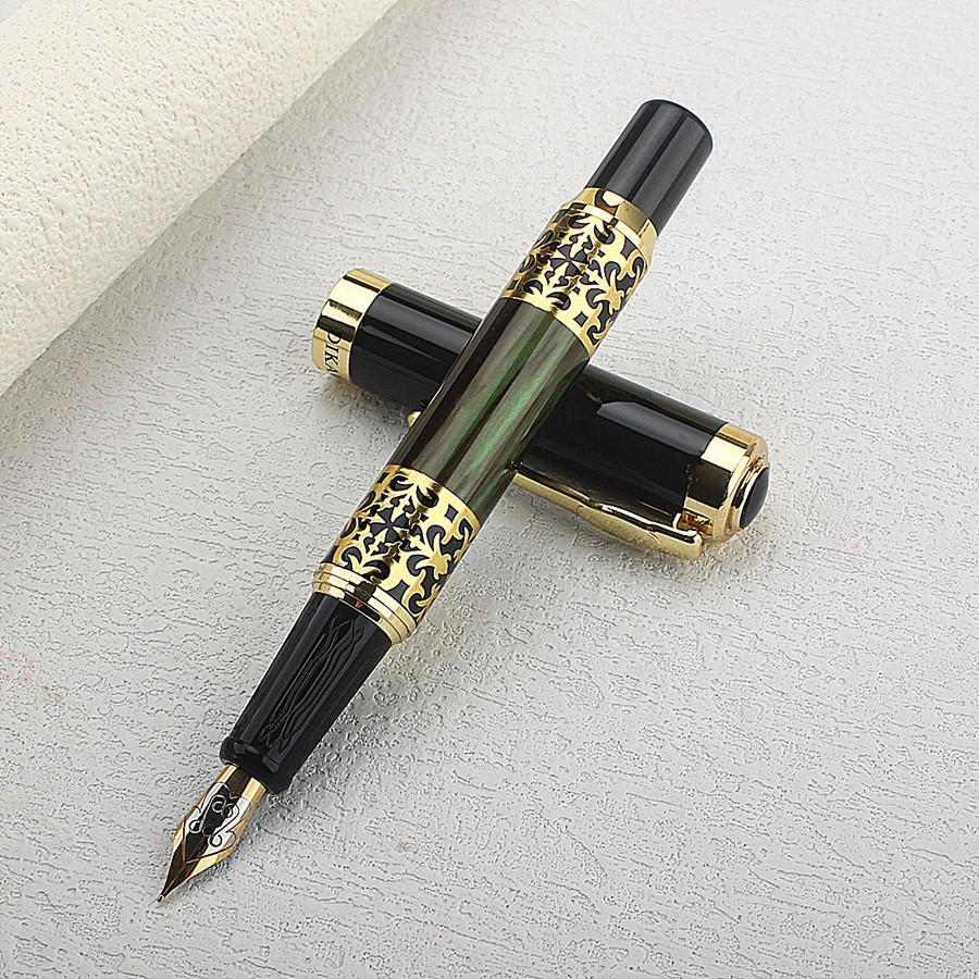 Премиальная Металлическая Перьевая Ручка Зеленая Черная Золотая Деловая Офисная Пишущая Ручка