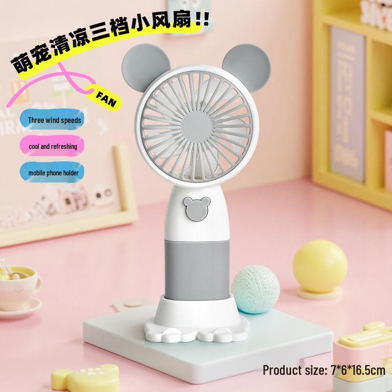 2026 Portable Mini Fan with Cute Ears, Three Speeds, USB Rechargeable, Macaron Colors Cute Mini Fan