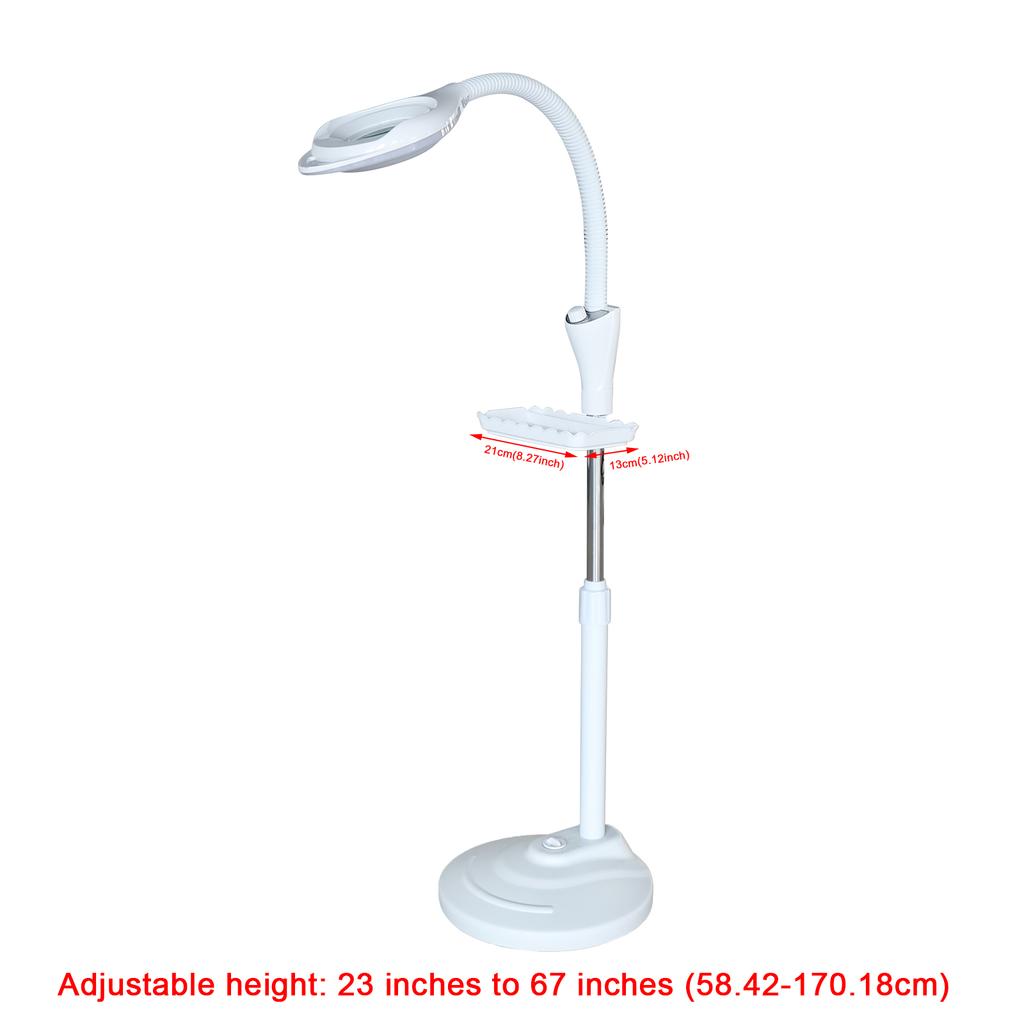 16X LED Floor Stand Facial Magnifying Salon Beauty Light Magnifier Lamp Adjust Aluminum Lamp Plate + Imported LED Lamp Bead