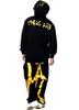DOP Bluza z kapturem i spodnie Plus Size Zestaw Bluza Rozmiar XL Męski (Podszewka z polaru), Czarny/Złoty,