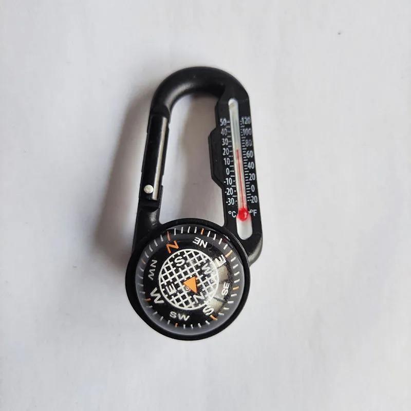 

Карабин-компас с термометром - Многофункциональный уличный брелок-навигатор, Портативное снаряжение для выживания для пеших походов