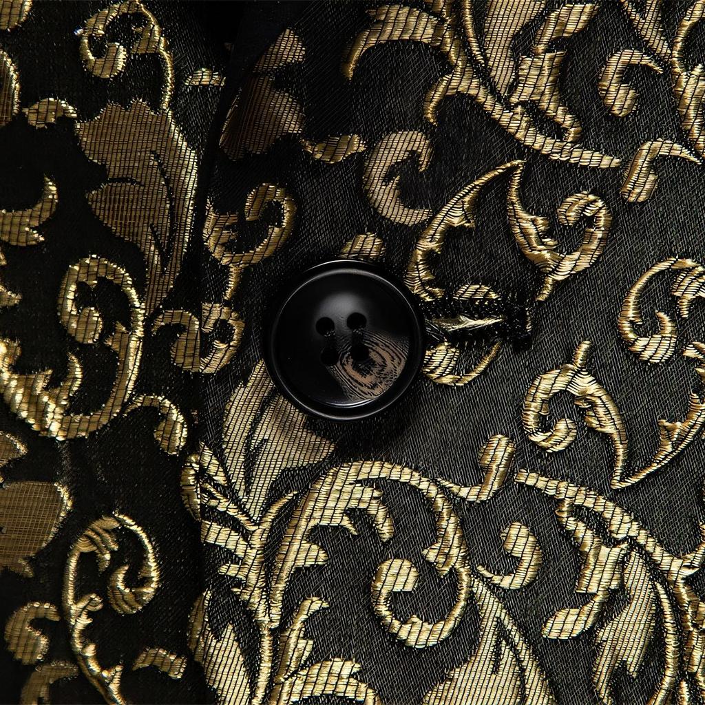 Sacouri Bărbați Costum Jacquard Culori Multiple Slim Bal Nuntă Costum pentru Performanță pe Scenă