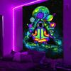 Planet Blacklight Tapestry Trippy Galaxy Uv Reactive Waterfall Landscape Wall Funny Tapestries Mysterious Mushroom Bohemia Tapiz