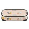 Pencil Pouch 300D Polyester Large Capacity Easy Open Zipper with Mesh Pocket Removable Divider and Pen Slots for School and Study