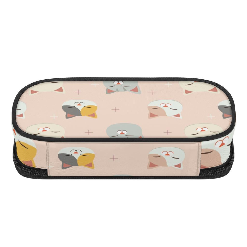 Pencil Pouch 300D Polyester Large Capacity Easy Open Zipper with Mesh Pocket Removable Divider and Pen Slots for School and Study