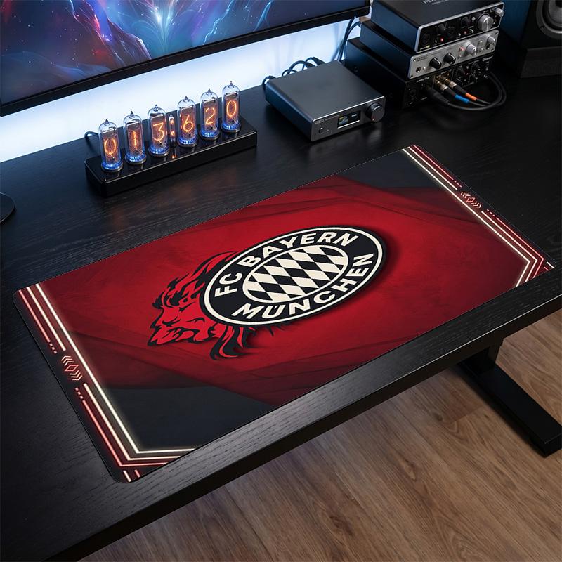 Tappetino per Mouse con Motivo a Tema Bayern Monaco, Design con Logo Calcio Tappetino da Scrivania XXL per Gaming Mouse Pad Antiscivolo per Computer