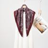 Vintage French Retro Double Sided Colored Square Neck Scarf For Women