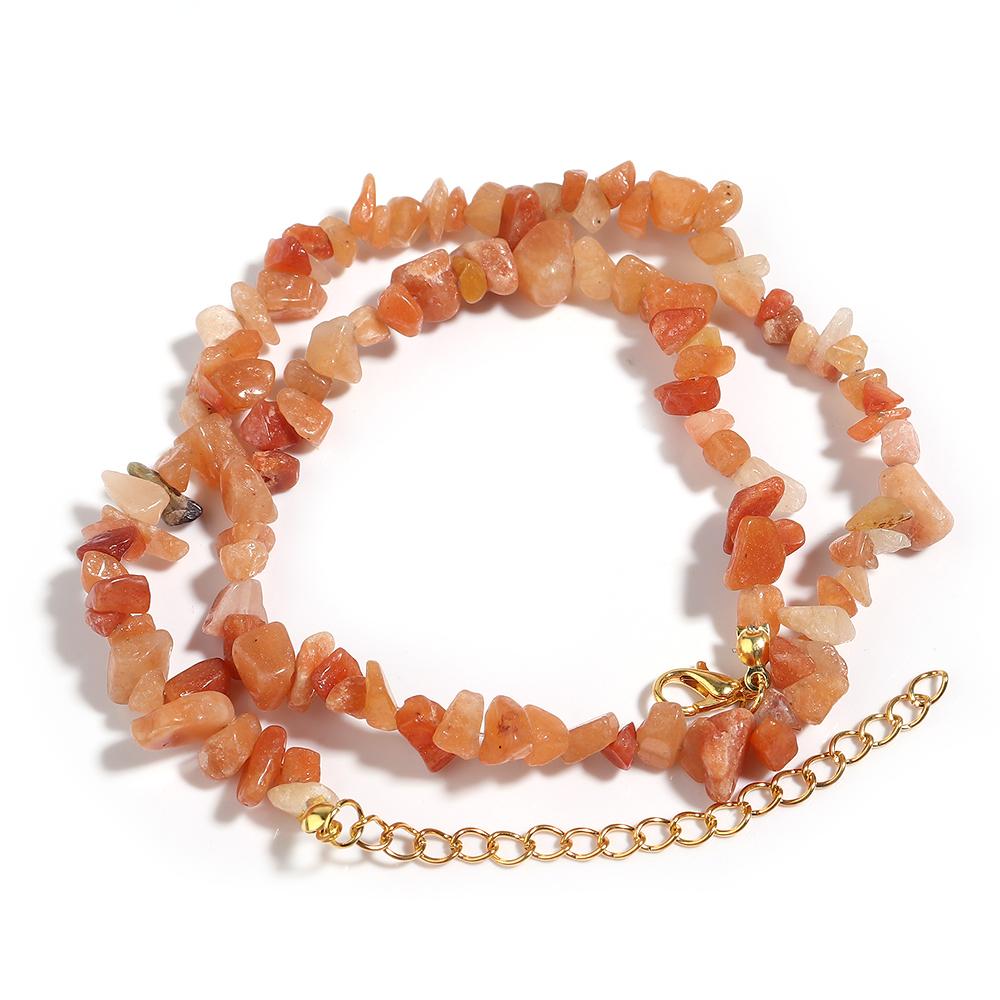 1 Strand 43cm Irregular Gravel Bead Choker Necklace Natural Stone Crystal Necklace Lobster Clasp Chain For Women Jewelry Gift