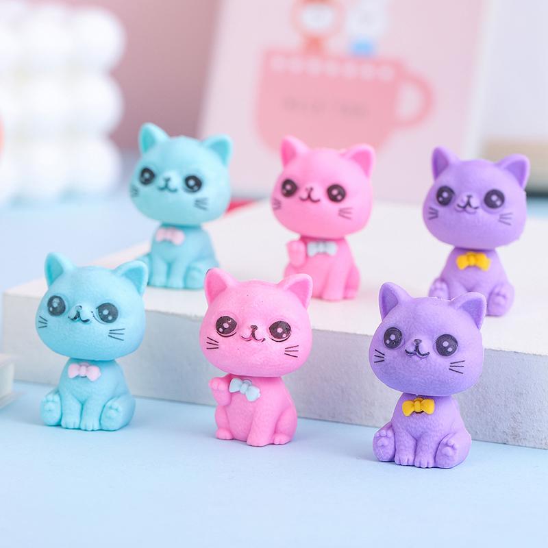 Creative Cartoon Three-Dimensional Cat Rubber Eraser Lovely Writing Drawing Pencil Erasers Novelty Stationery School Supplies