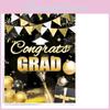 Black Gold Graduation Party Blindfold Game Poster Set Decor Stickers With