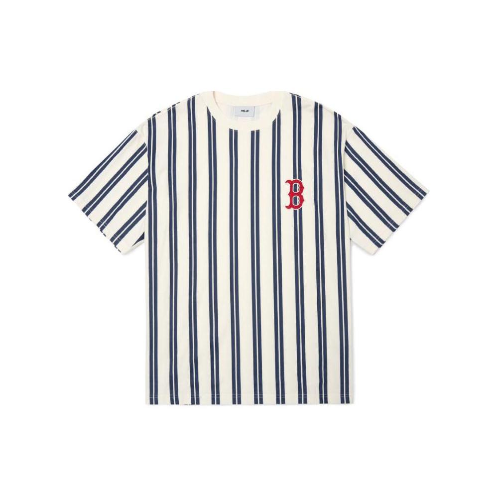 

New MLB Ethnic Stripe Mega Overfit T Shirt Unisex Marine Blue 3ATS67023-43NYL S