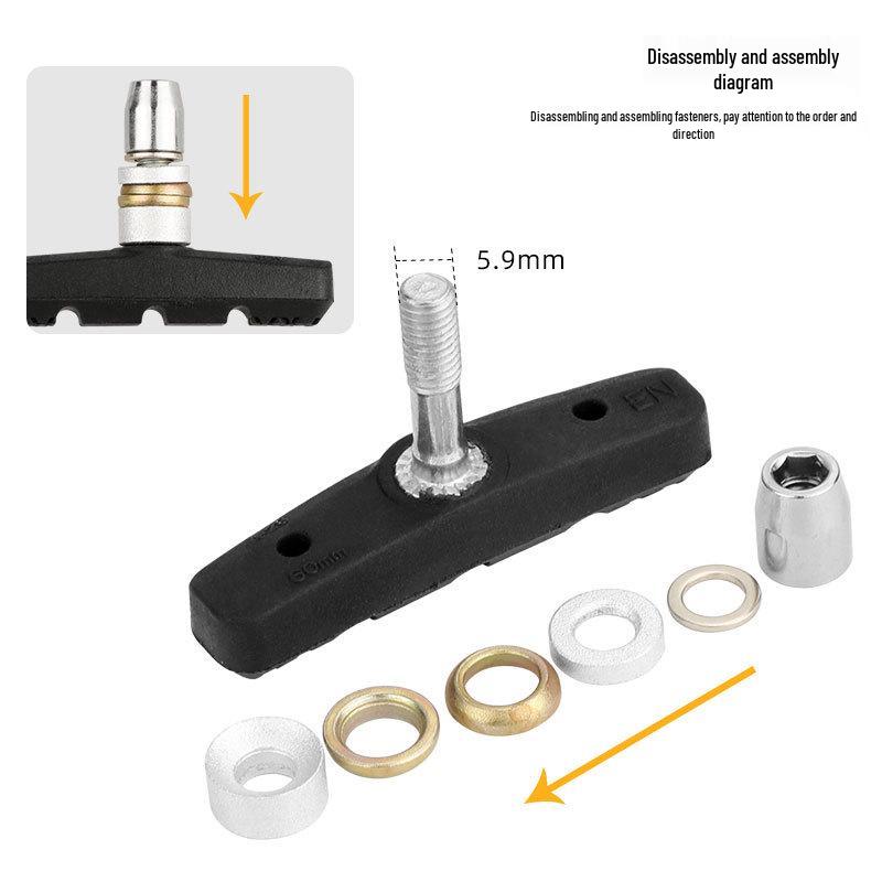 60mm Non-replaceable Brake Pads for Folding Bike, Small Wheel Bike, Aluminum Rim V-Brake Front Pads.