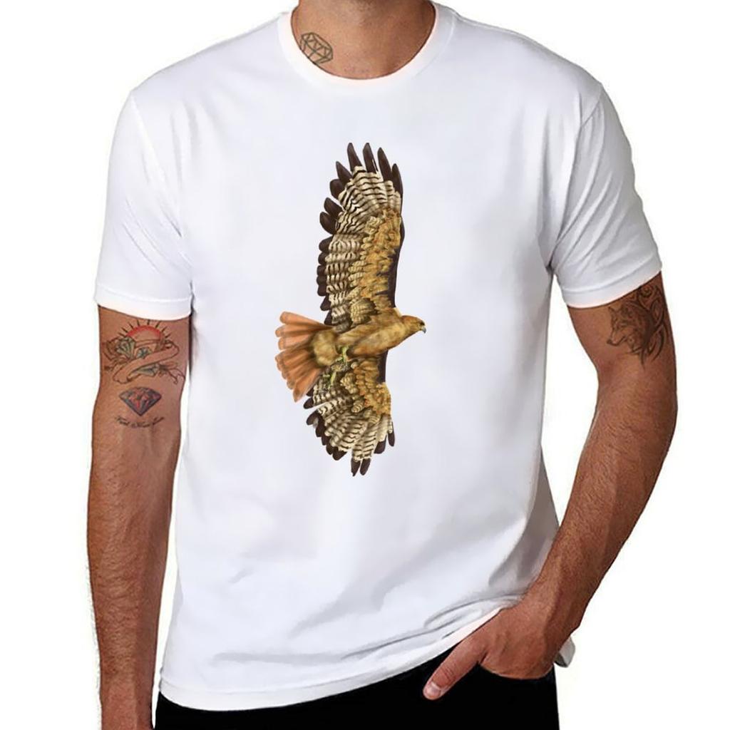 Red tailed Hawk TShirt Christmas Casual Short Sleeve Top