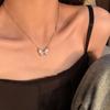 Gradual Change Blue Broken Diamond Butterfly Necklace Women's Summer Collarbone Chain New Match