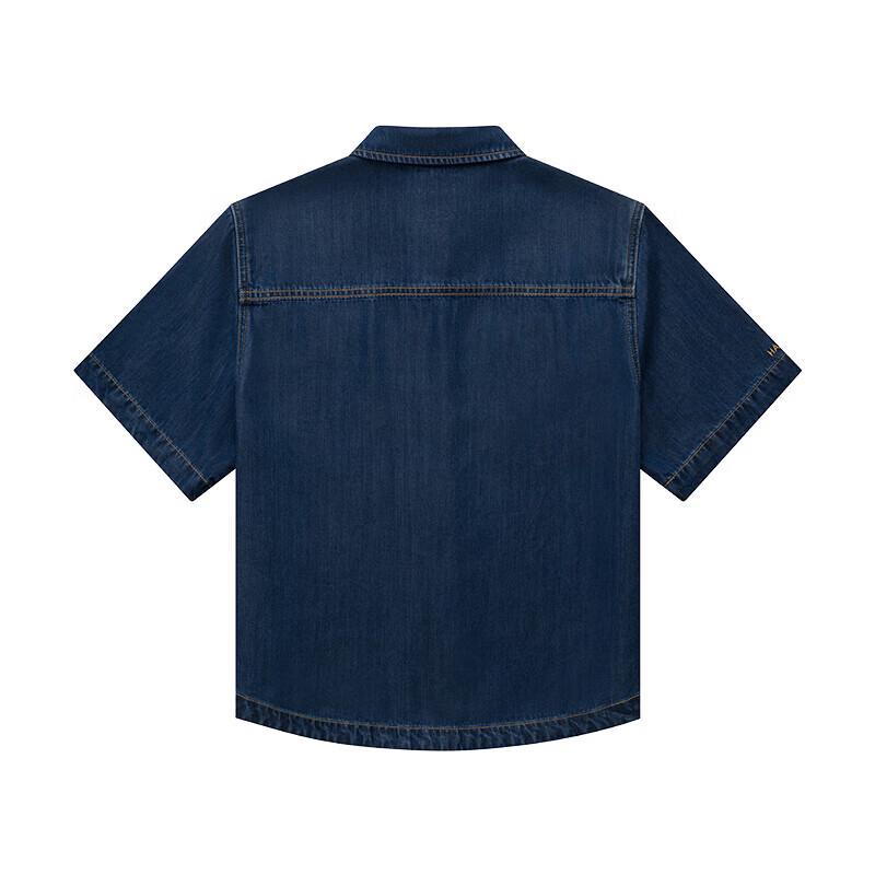 HAZZYS Women's PHIZ Series Short-Sleeve Loose Denim Shirt