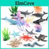 High Quality Pvc Mini Ocean Creature Figurine Set Featuring Dolphin Turtle Crab Octopus