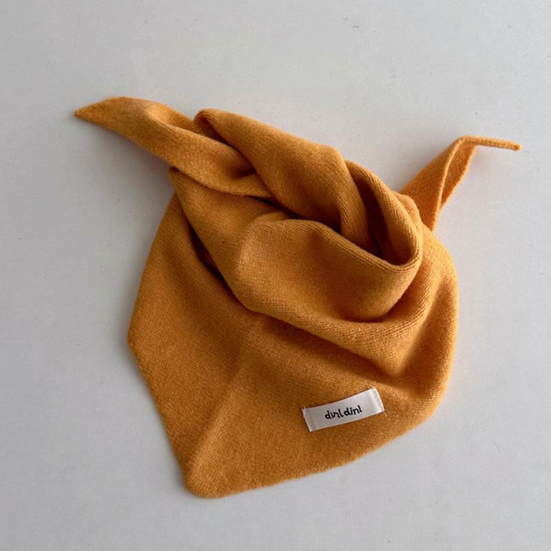 Kinder Winter Warm Dreiecksschal Weiche Wolle Einfarbig Baby Lätzchen Schal für Jungen und Mädchen CASHMERE gelb