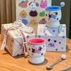 Give Children's Birthday Gifts, Cute Girls Hold Coffee Cups, Gaoyan Ceramic Mugs, Girlfriends' Souvenirs, Gift Boxes.