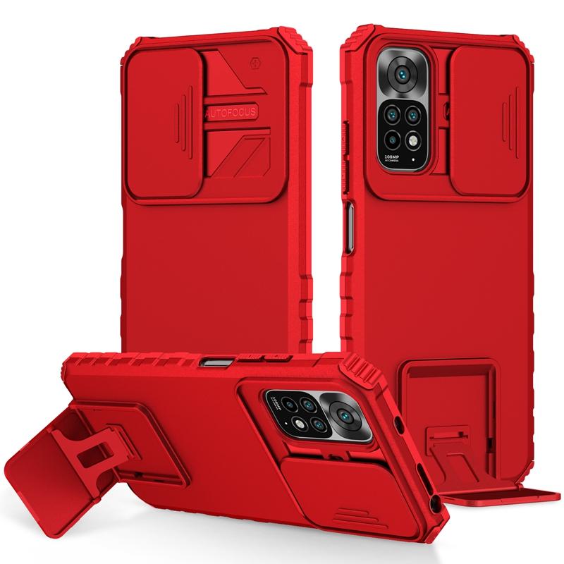 Slide Lens Case for Xiaomi Redmi Note 11S Note11 4G Hybrid Armor Shockproof Kickstand Cover For Redmi Note 11 Pro Cases