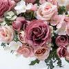 Elegant 7 Heads Realistic Silk Roses Bouquet Artificial Flower For Wedding Home Decoration Photography Props