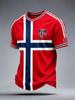 Norway Flag 3D Print Raglan Teen Quick Dry Football Tee