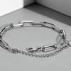 Stainless Steel Paperclip Chain Bracelet Metal Simple Bracelet For Women Men Silver Plated Punk Jewelry Gifts