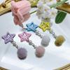 Kleiner Stern Haarspange für Mädchen Retro Haarspange Accessoire Pelziger Ball Anhänger Haarspange