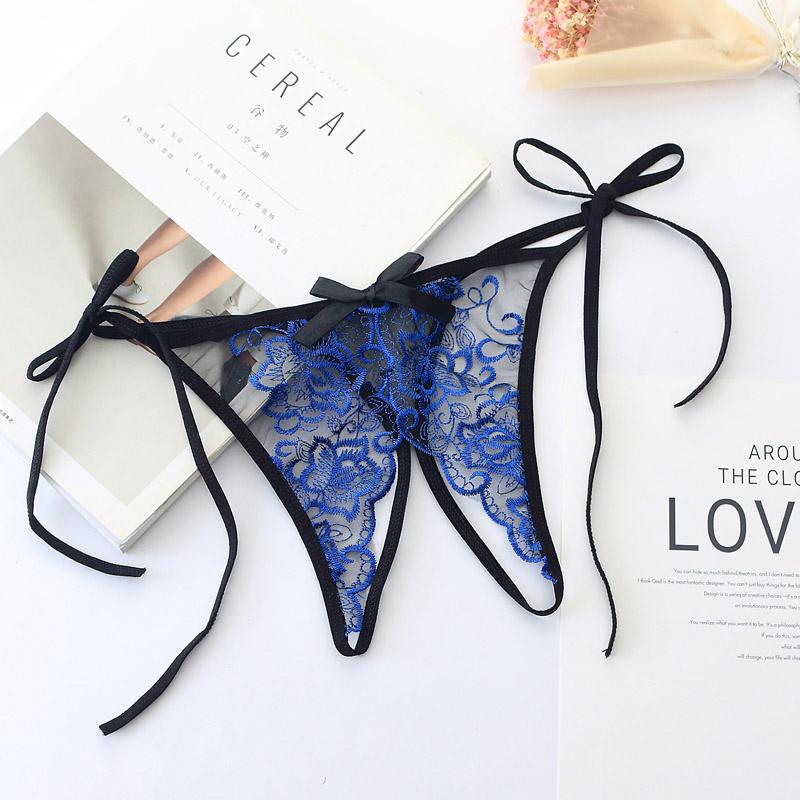 Calcinha sexy lingerie feminina virilha aberta g-string tanga bordado roupa interior feminina k83