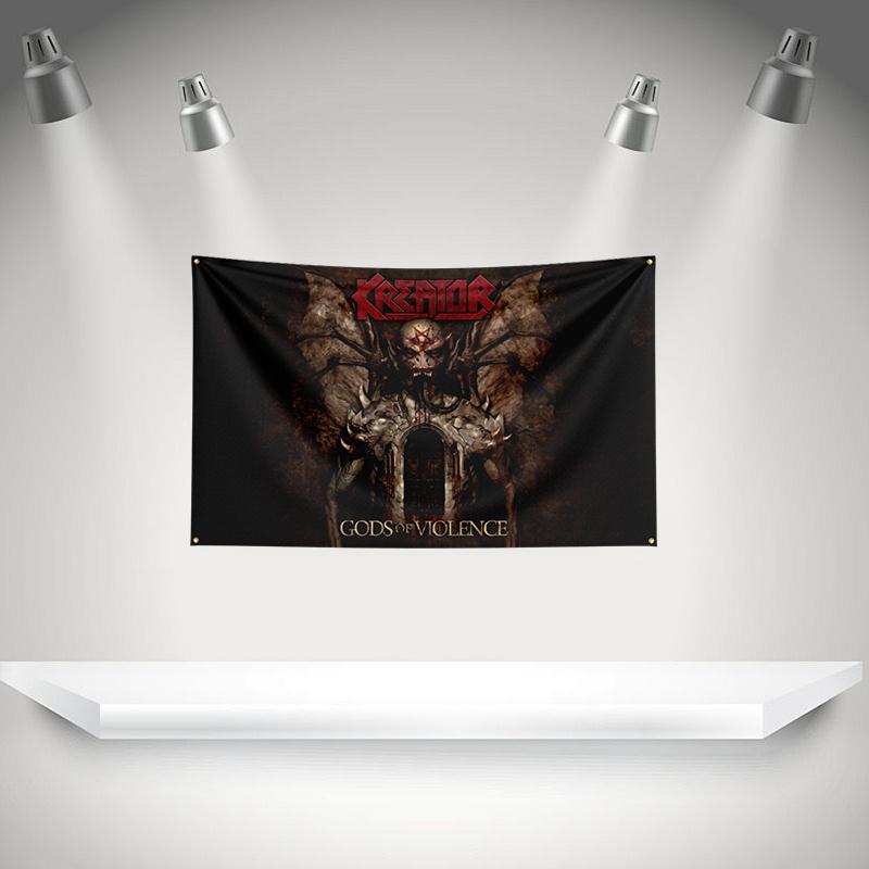 K-Kreators Flag Rock Music Band Banner HD Printing Tapestry Exhibition, Music Band Fans, Garage Decor