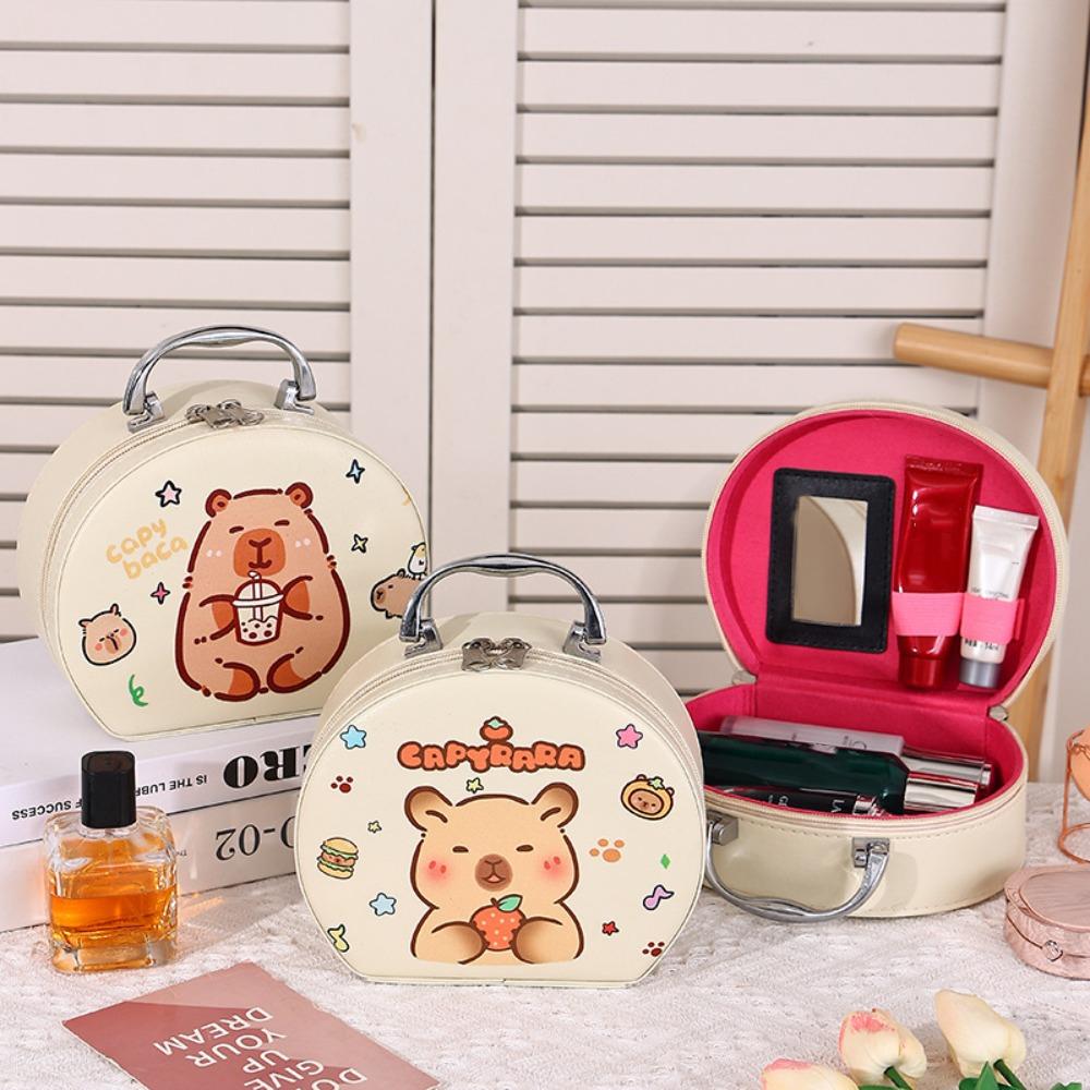 

Semicircular Capybara Cosmetic Pouch Waterproof Cartoon Toiletry Bag Women s Cosmetic Bag Girls Style 1