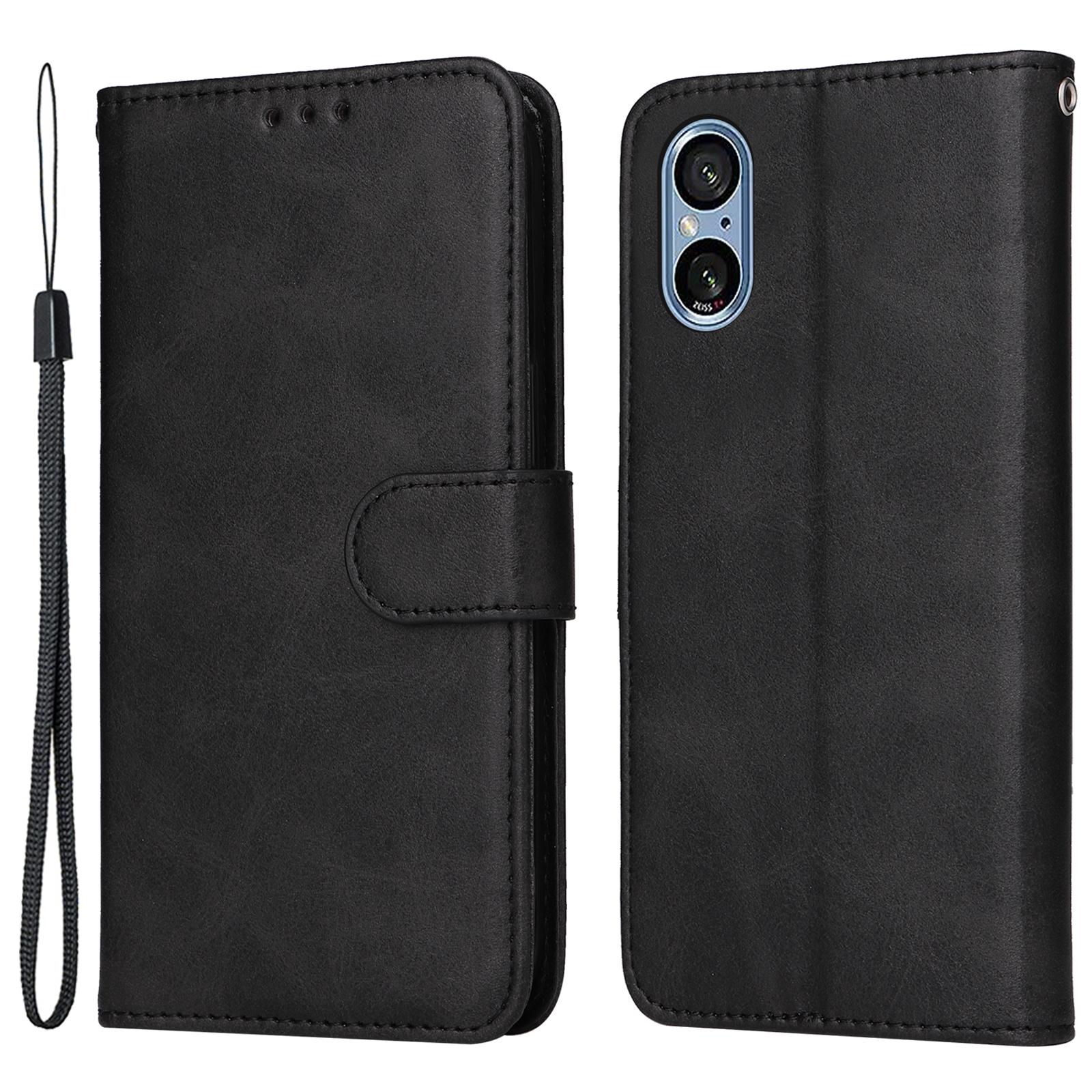 

For Sony Xperia 5 V Wallet Case Leather Stand Card Holder Phone Cover Black