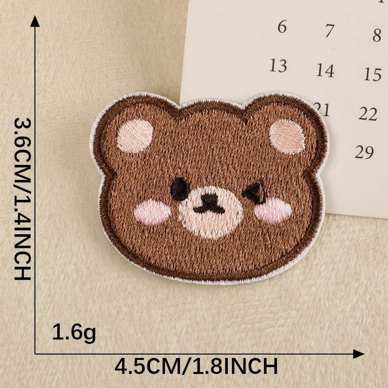 Self-Adhesive Cartoon Bear Embroidery Patch for Shoes, Hats, and Bags
