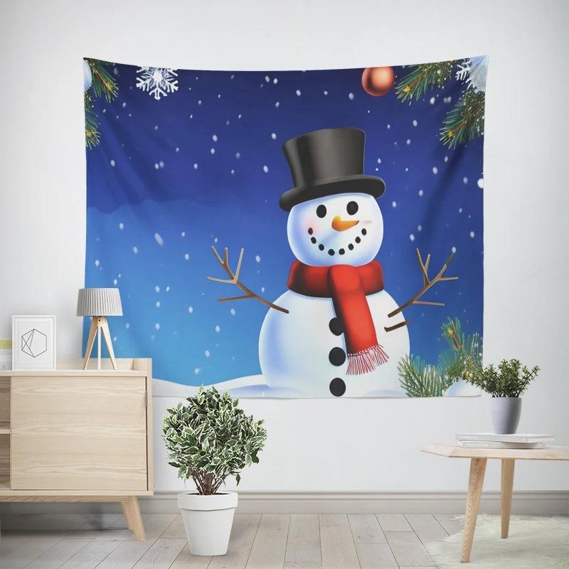 Neujahr Weihnachtsthema Schneemannmuster Wohnzimmer Schlafzimmer Dekotapisserie