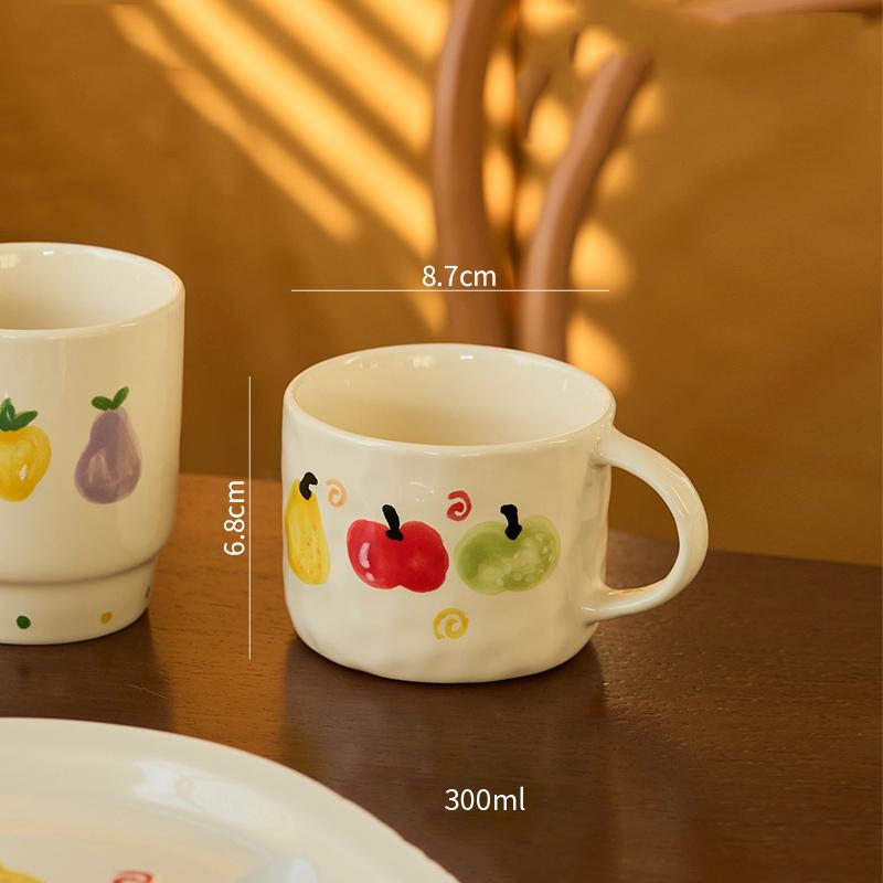 

Расписанные вручную керамические тарелки для овощей, элитная кондитерская, послеобеденный чай, кофейная чашка, вкусные блюда, бытовая посуда