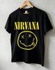 Nirvana Smiley Face T-Shirt Schwarz Grunge Rockband T-Shirt Unisex Kinder Erwachsene