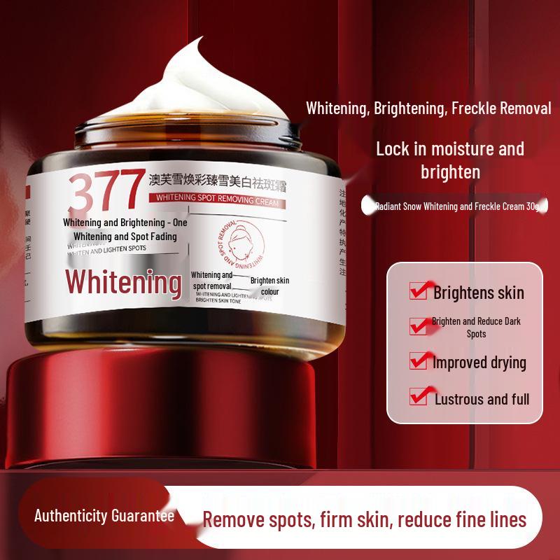Crème Anti-Taches Blancheur et Hydratante 377 - Soin Visage Hydratant, Non Gras, Non Irritant pour l'Élimination des Taches de Rousseur.